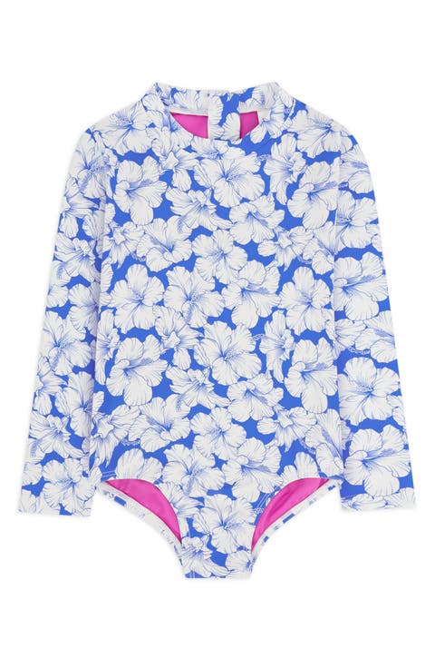 Kids' Wave Chaser Long Sleeve UPF 50+ One-Piece Rashguard Swimsuit (Toddler)