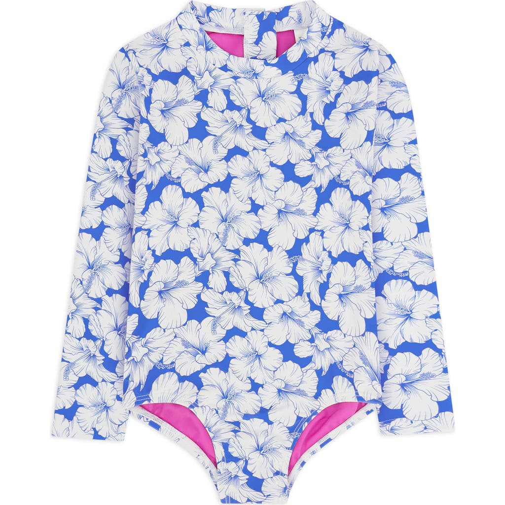 Feather 4 Arrow Babies' Kids' Wave Chaser Long Sleeve Upf 50+ One-piece Rashguard Swimsuit In Blue