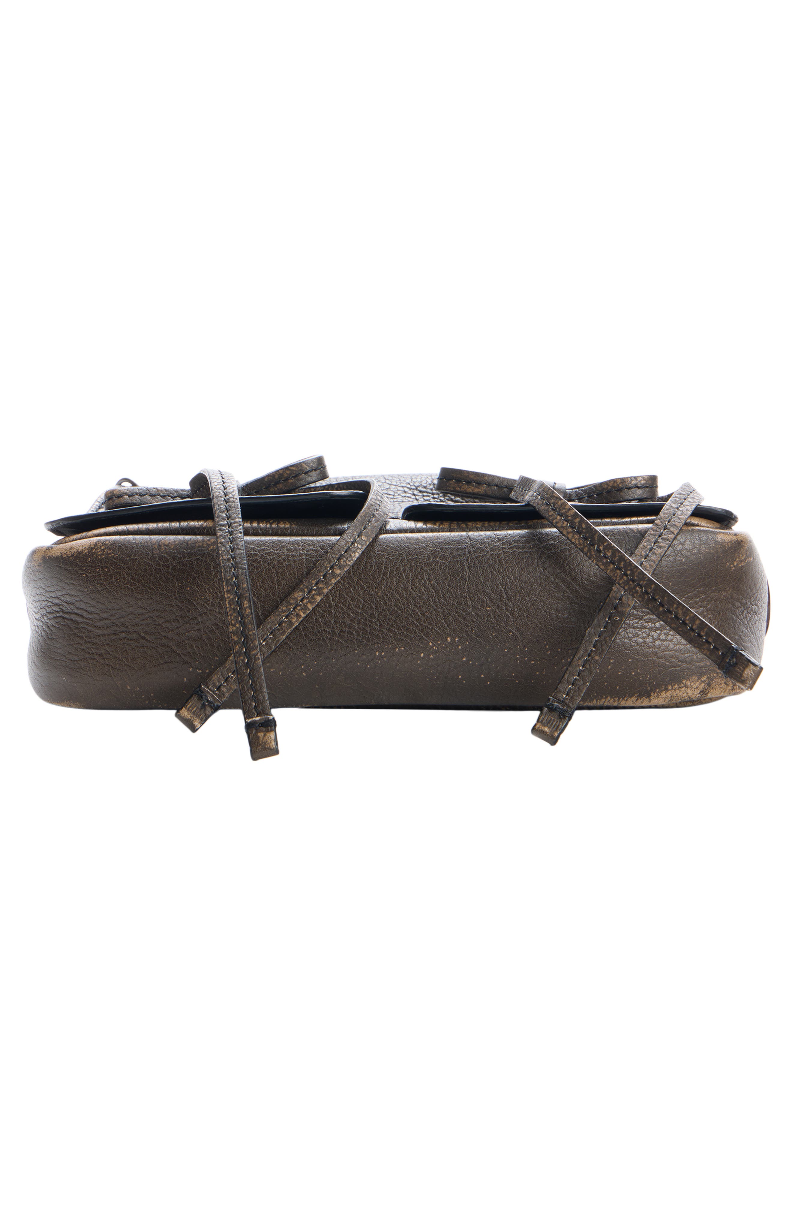 Multipocket Leather Shoulder Bag, Alternate, color, DARK BROWN/ BEIGE