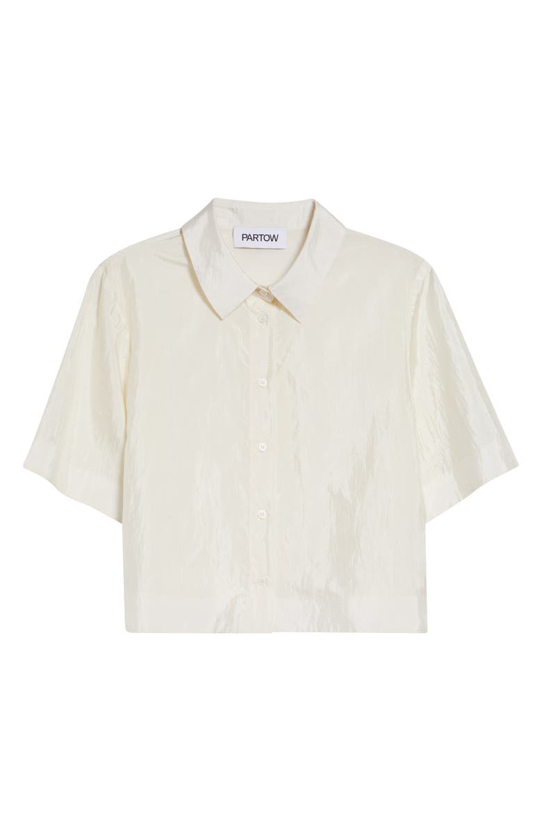 PARTOW Tilden Crop Short Sleeve Button-Up Shirt, Alternate, color, Ivory