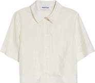 PARTOW Tilden Crop Short Sleeve Button-Up Shirt