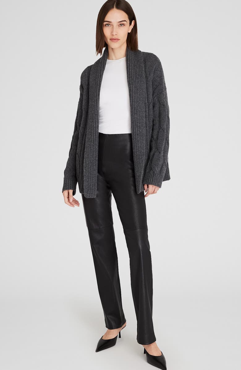 Club Monaco Cable Cashmere Open Front Cardigan, Alternate, color,