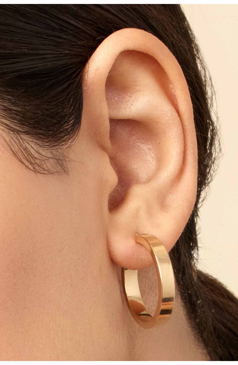 Oradina 14K Gold Forever Hoops, Alternate, color, Yellow Gold