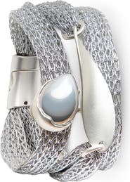 SAACHI Mesh Twisted Plate Orb Bracelet