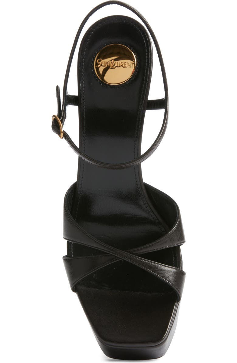 Saint Laurent Debbie Platform Sandal, Alternate, color, Eagle Brown