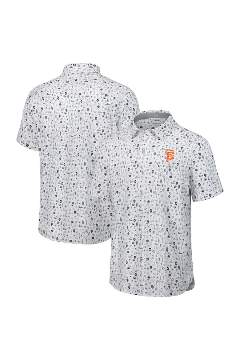 Men's Tommy Bahama  Gray San Francisco Giants Nova Wave Riptide Rally Camp Button-Up Short Sleeve Shirt, Main, color, Gray