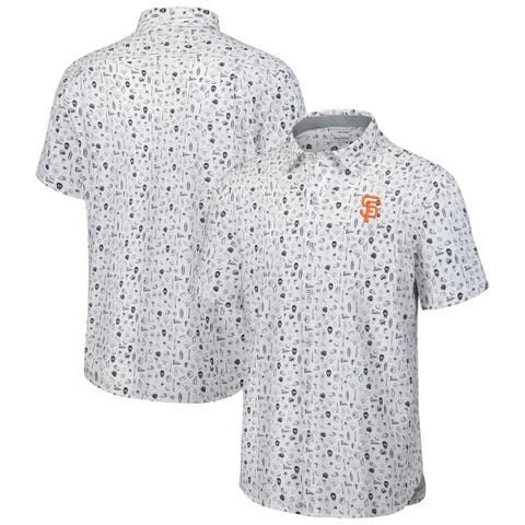 Men's Tommy Bahama  Gray San Francisco Giants Nova Wave Riptide Rally Camp Button-Up Short Sleeve Shirt