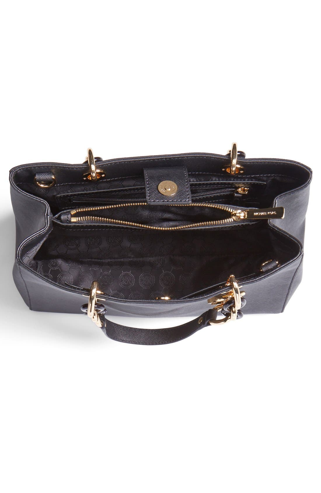 MICHAEL Michael Kors 'Cynthia' Saffiano Leather Satchel, Alternate, color, 