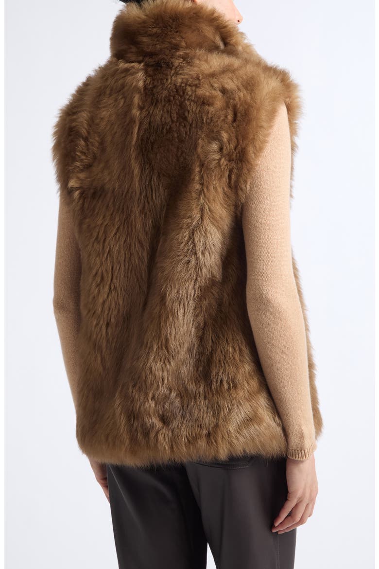 Genuine Shearling Gilet, Alternate, color, 05 BROWN