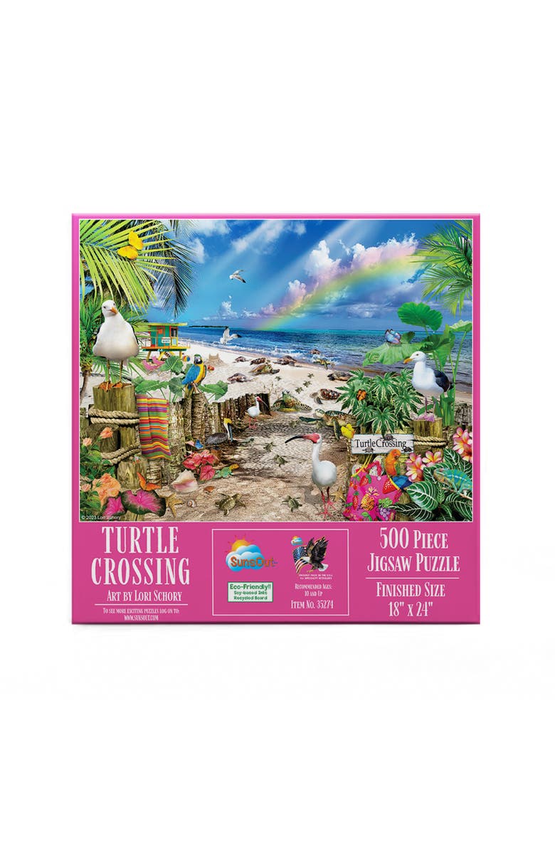 Sunsout Turtle Crossing 500 piece Jigsaw Puzzle for Adults, Alternate, color, Multicolor