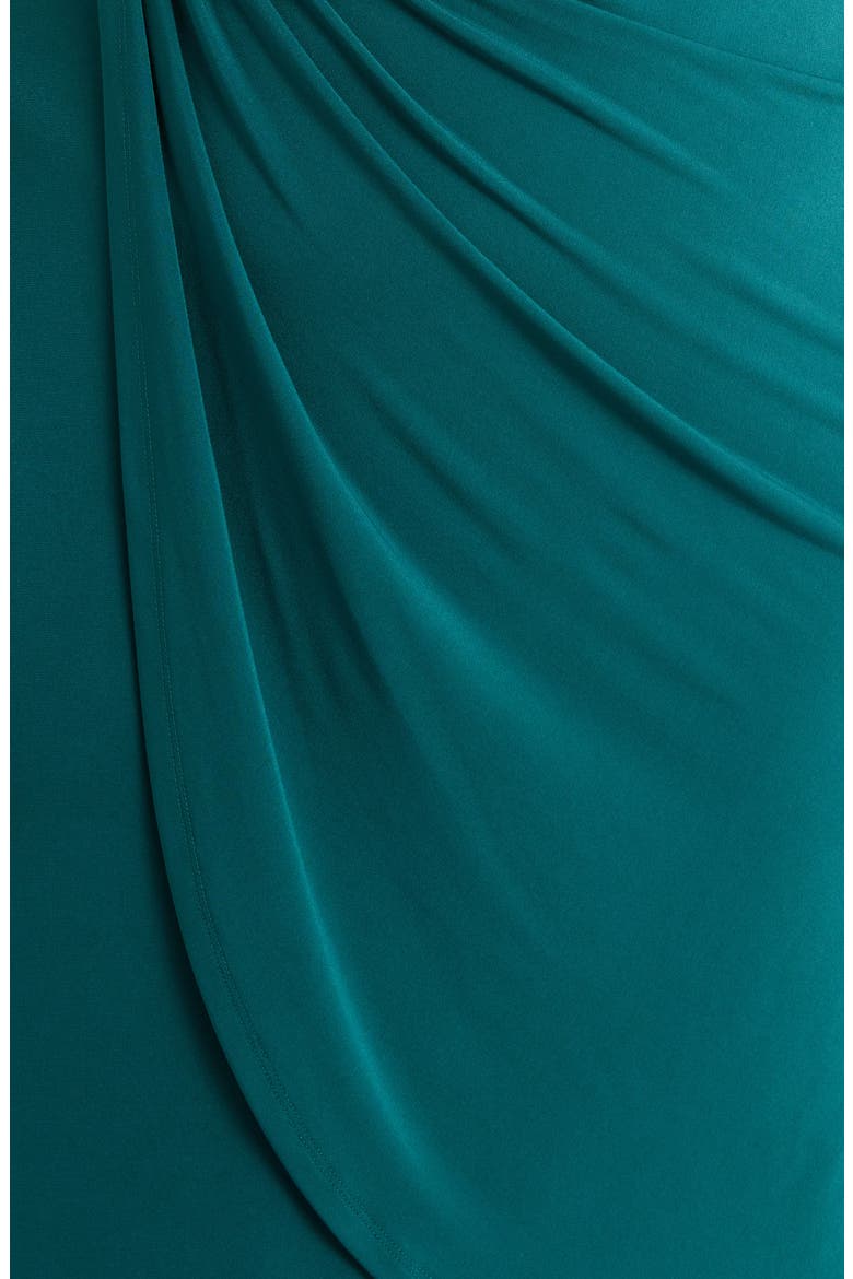 Ruched Faux Wrap Cocktail Dress, Alternate, color, DEEP SPRUCE