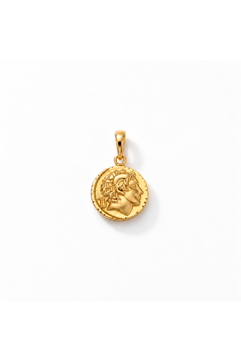 Gold-Tone Classic Coin Pendant, Main, color, Gold
