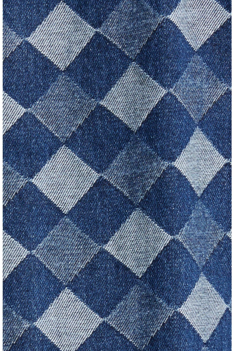 Diamond Jacquard Denim Trucker Jacket, Alternate, color, NAVY