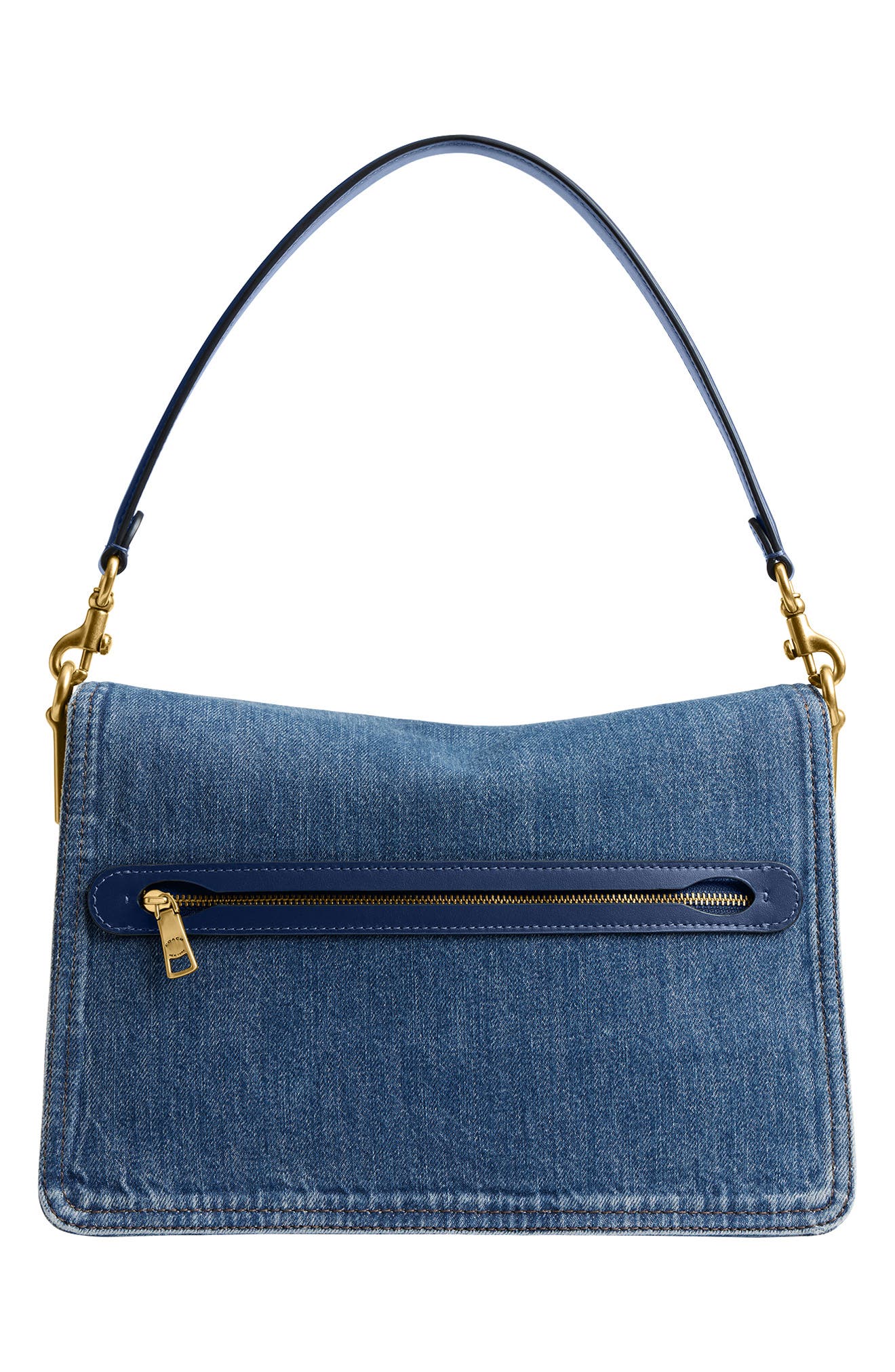 COACH Tabby Washed Denim Chain Shoulder Bag, Alternate, color, 