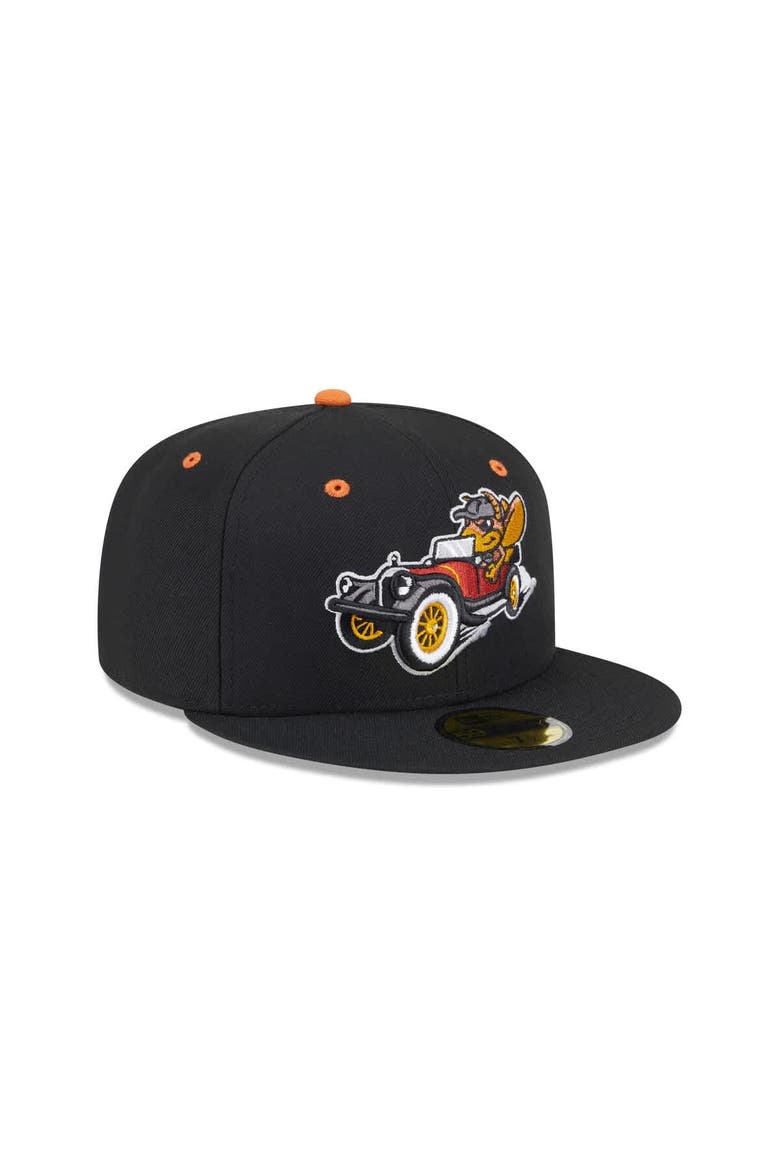 Men's New Era  Black Winston-Salem Dash Theme Nights 59FIFTY Fitted Hat, Alternate, color, Black
