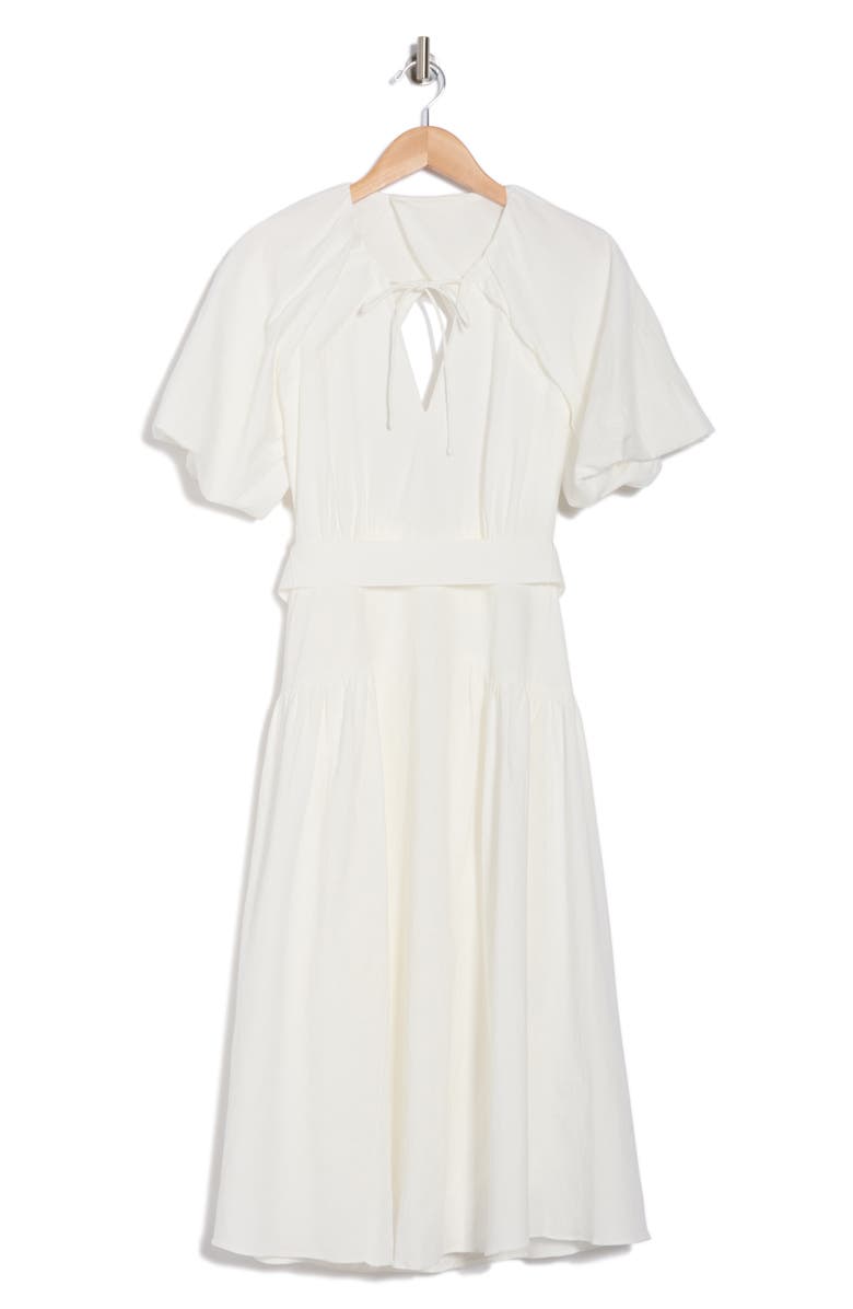Reiss Alice Cotton Puff Sleeve Dress, Main, color, White