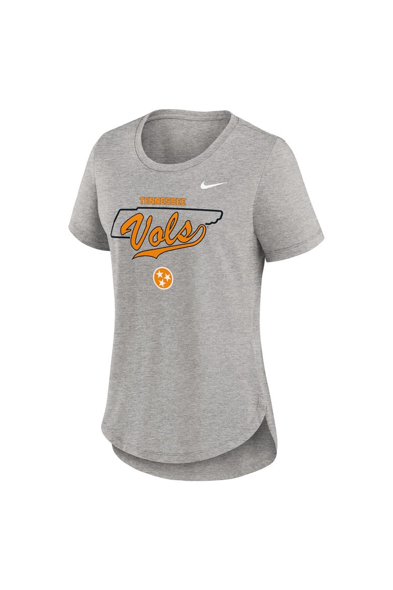 Women's Nike Heather Gray Tennessee Volunteers Local Campus Location Mantra Tri-Blend T-Shirt, Alternate, color, Heather Gray