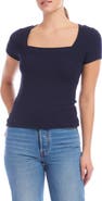 FIFTEEN TWENTY Mindy Square Neck Rib Top