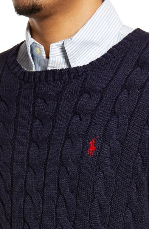 Polo Ralph Lauren Cable-knit Jumper Featuring Embroidered Logo In Blue