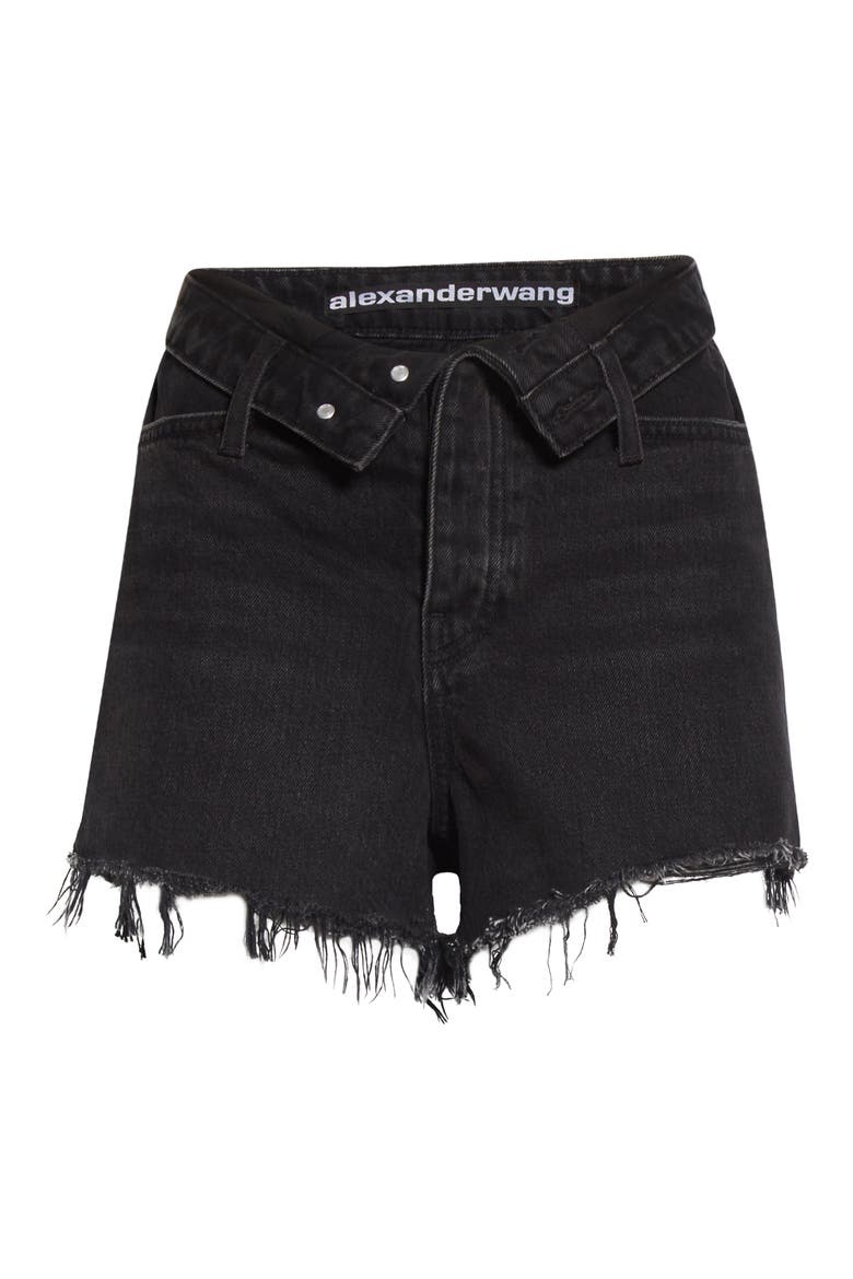Bite Flip High Waist Cutoff Denim Shorts, Alternate, color, GREY AGED