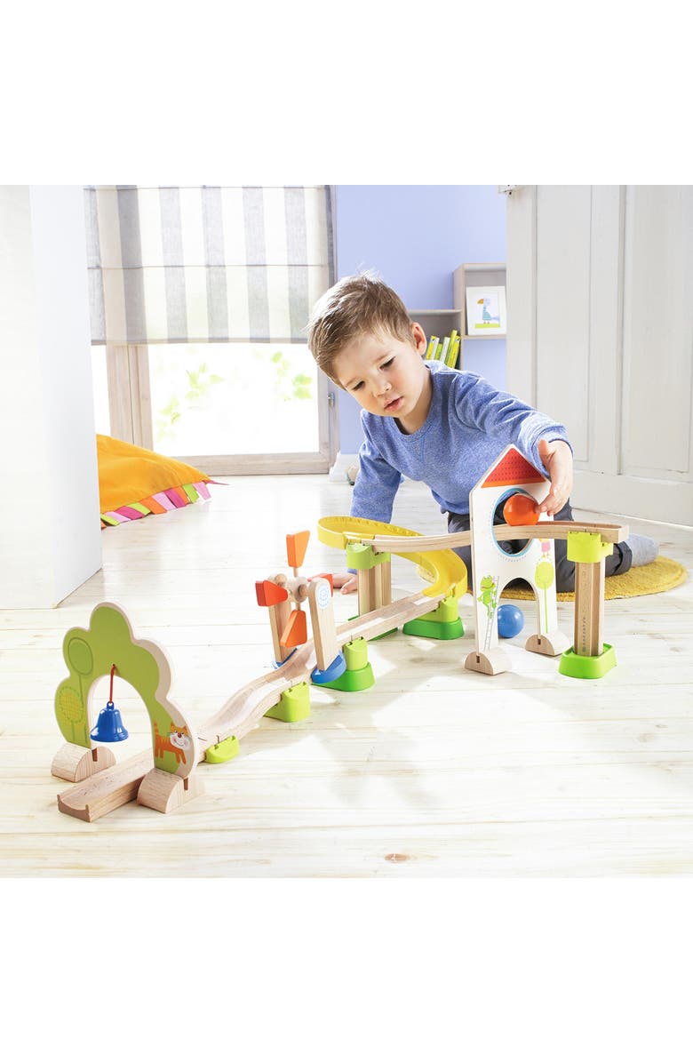 HABA Marble Run Kullerbu Windmill Playset, STEM Toy Building Set for 3-5 Year Olds, Montessori Toys Marble Maze, 25 Piece Ball Track, Alternate, color, Multi