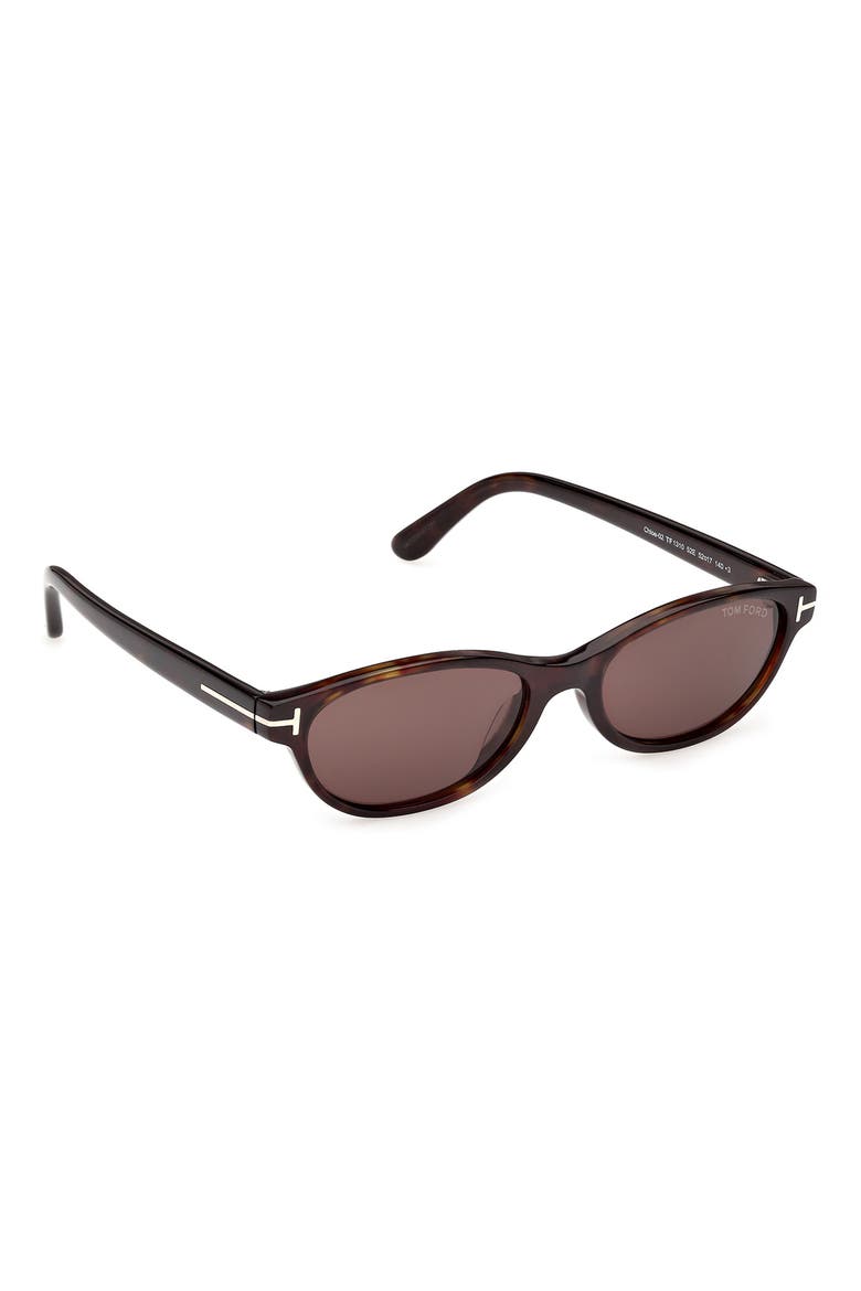 Chloe 52mm Oval Sunglasses, Alternate, color, HAVANA / CHOCOLATE BROWN LENS