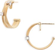 Marco Bicego Goa Coil & Diamond Triple Hoop Earrings