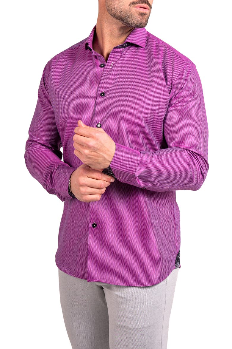Einstein Ascension Contemporary Fit Button-Up Shirt, Alternate, color, PURPLE