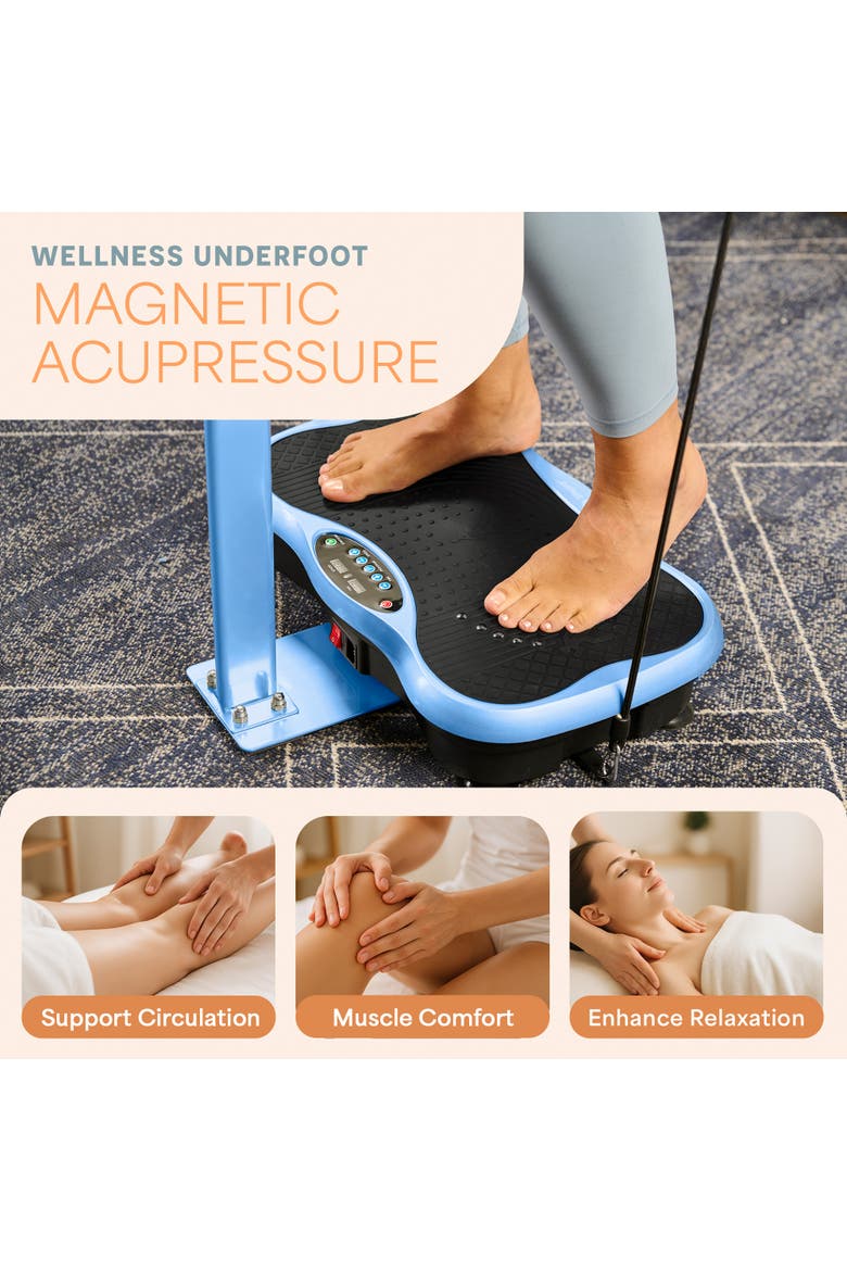 TrimLite Vibration Plate Exercise Machine with Handlebars for Full Body Fitness, Alternate, color, Blue