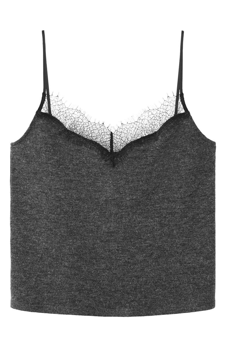 MANGO Lace Trim Camisole, Main, color,