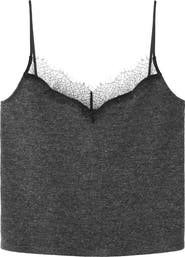 MANGO Lace Trim Camisole