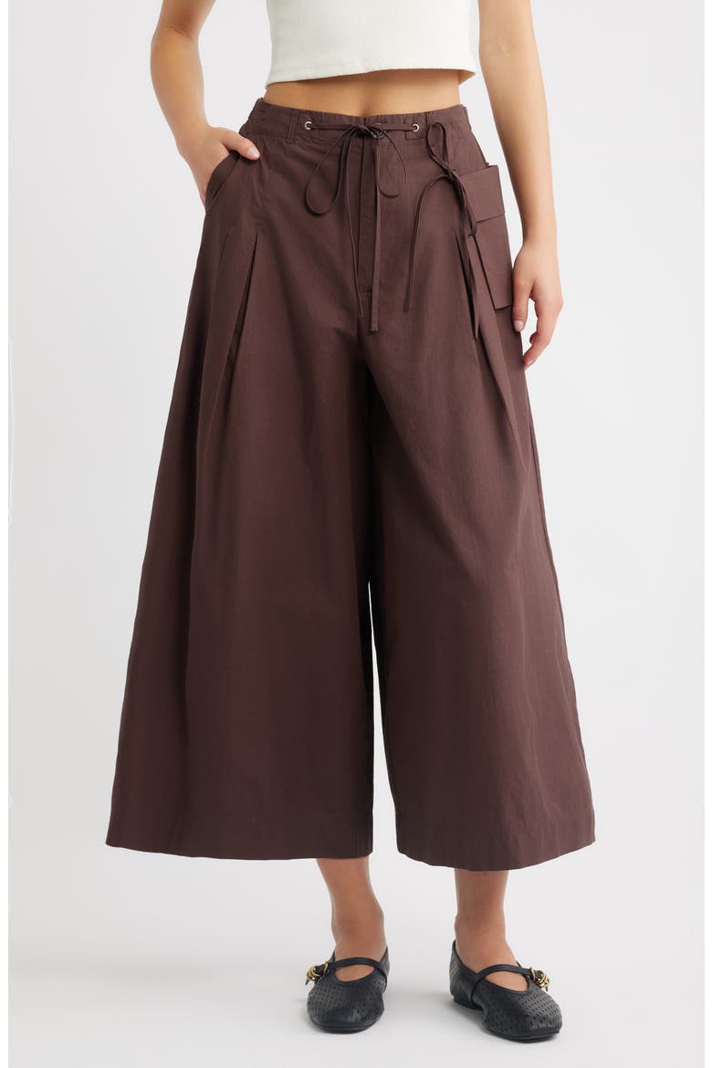 Tatiana Drawstring Wide Leg Culottes, Main, color, CHOC