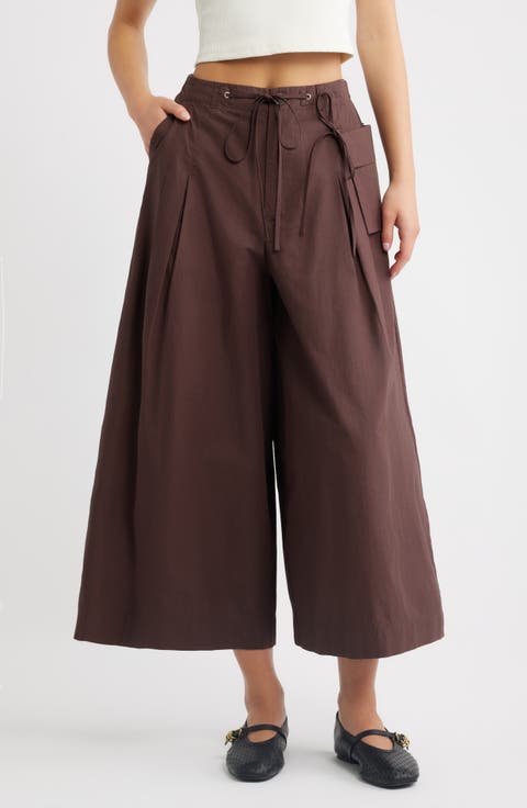 Tatiana Drawstring Wide Leg Culottes