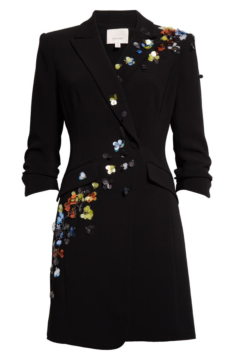 Cinq à Sept Linnea Sequin Flower Blazer Dress, Alternate, color, 