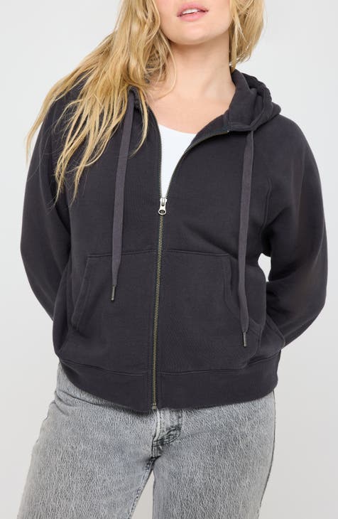 100 cotton zip up hoodie womens sale