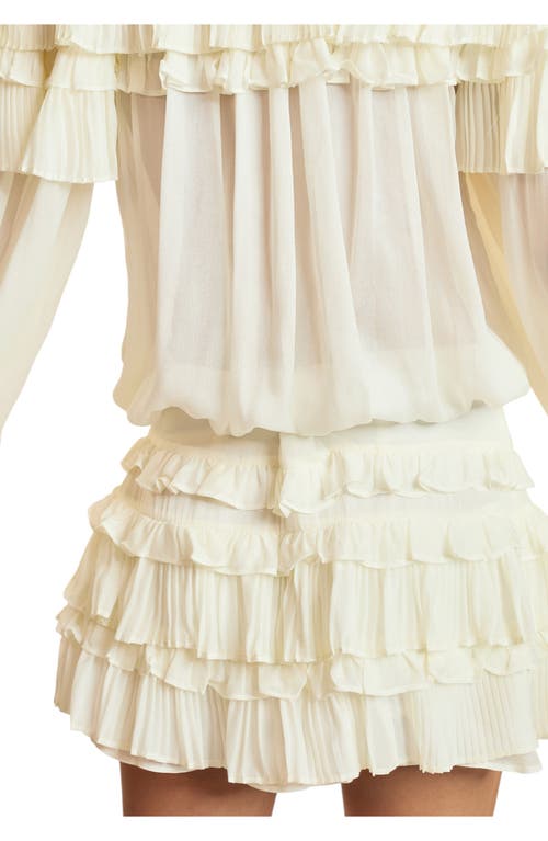 Cynthia Rowley Off Shoulder Ruffle Blouse In White