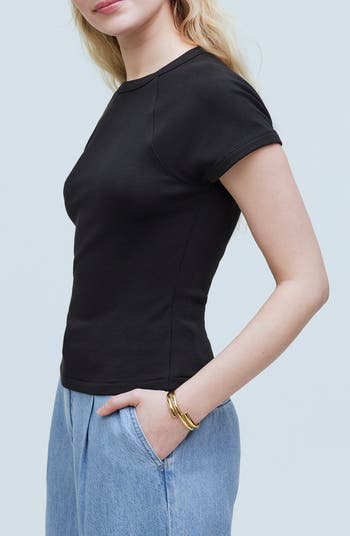 メイドウェル Madewell Raglan-Sleeve Baby Tee レディース シャツ トップス Shaded Pink Women's Madewell Raglan-Sleeve Baby Tee | Zappos.com