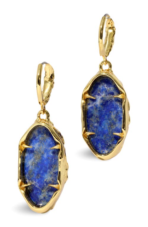 Alexis Bittar Brut Lapis Lever Back Drop Earrings In Gold