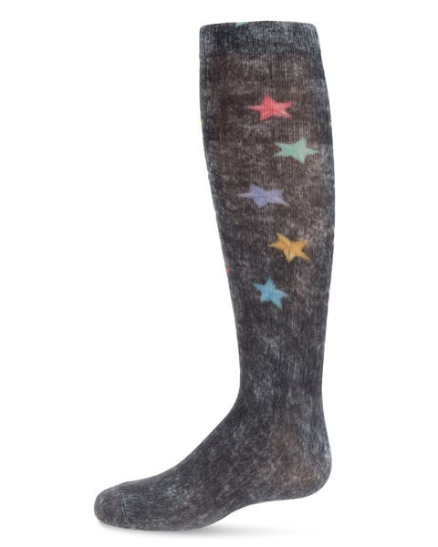 Distressed Wash Denim Stars Knee High Sock (Little Kid & Big Kid)