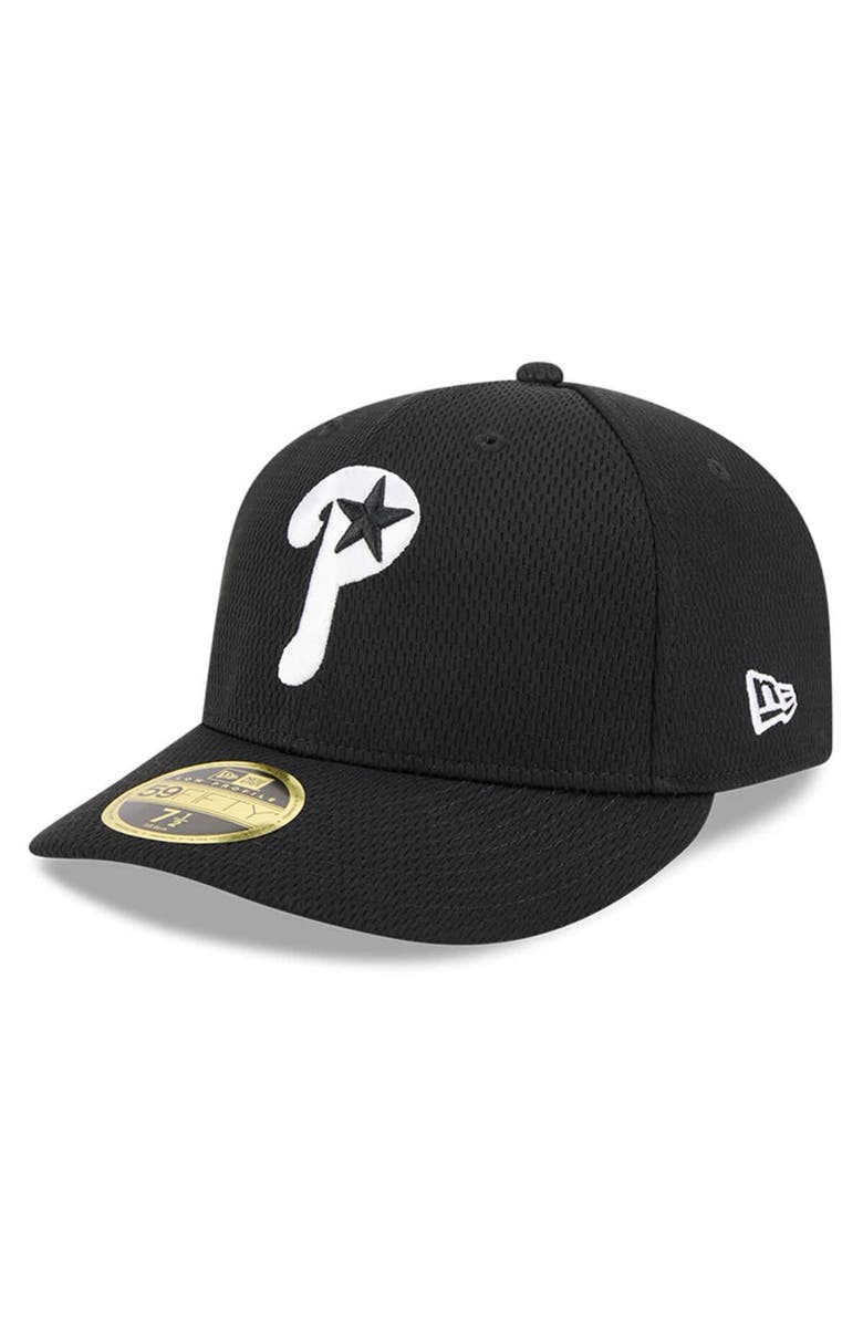 New Era Men's New Era Black Philadelphia Phillies 2025 MLB Clubhouse Low Profile 59FIFTY Fitted Hat, Main, color, 
