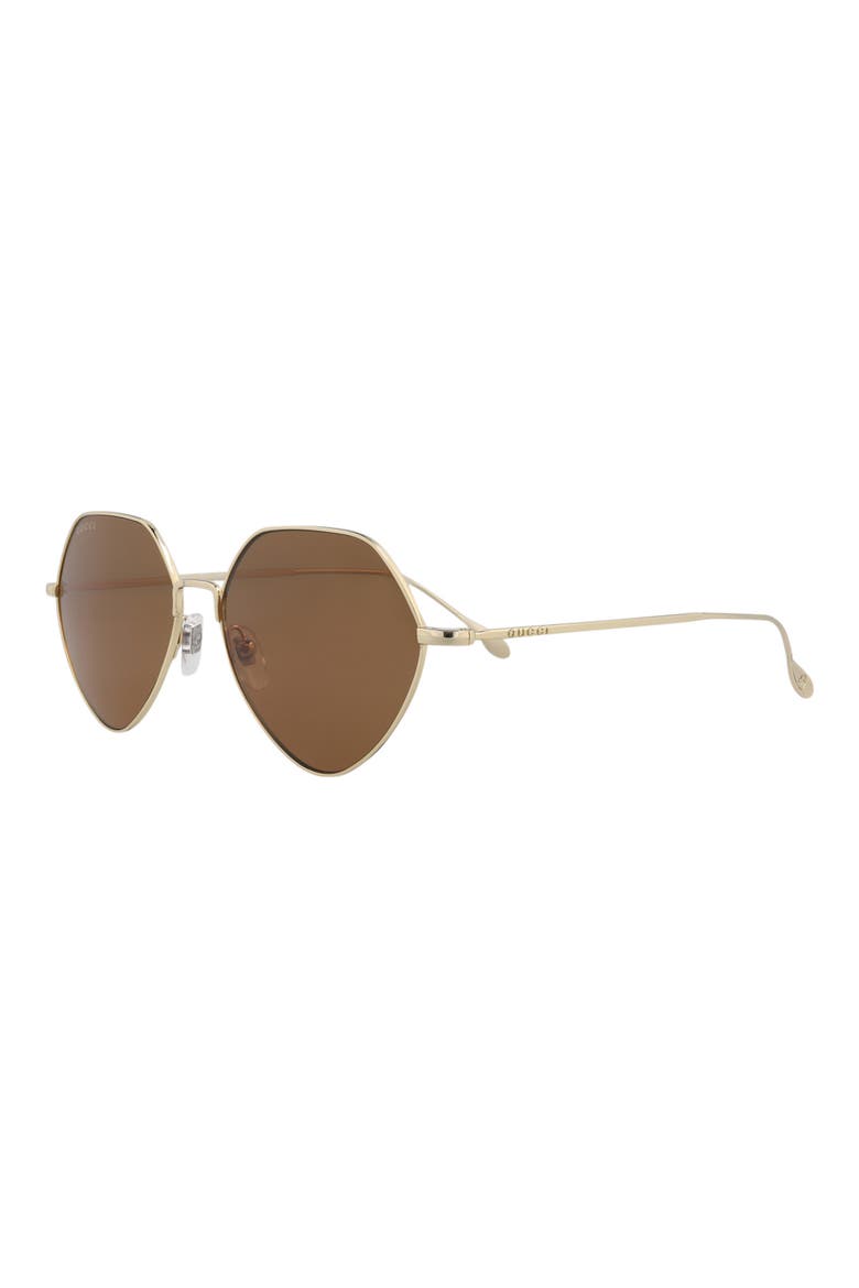55mm Round Sunglasses, Alternate, color, GOLD GOLD BROWN