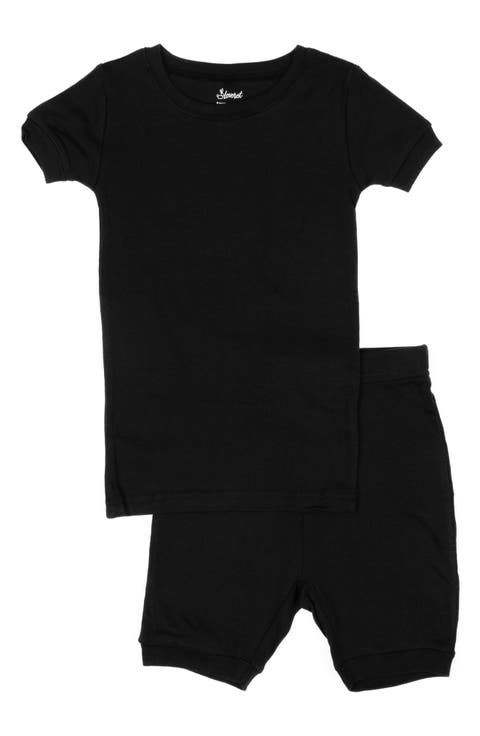 LEVERET Solid 2-Piece Cotton Shorts Pajamas