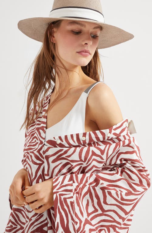Brunello Cucinelli White Techno Jersey Precious Details One-piece Swimsuit In White