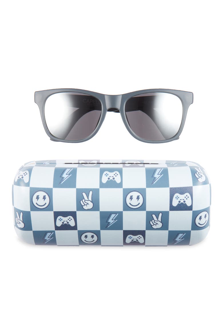 Kids' Square Sunglasses & Retro Gamer Case Set, Main, color, BLUE COMBO