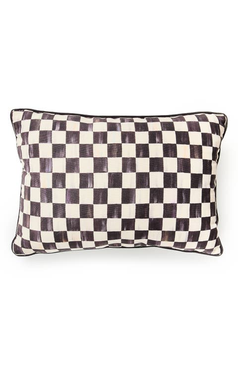 Courtly Check Print Outdoor Lumbar Pillow
