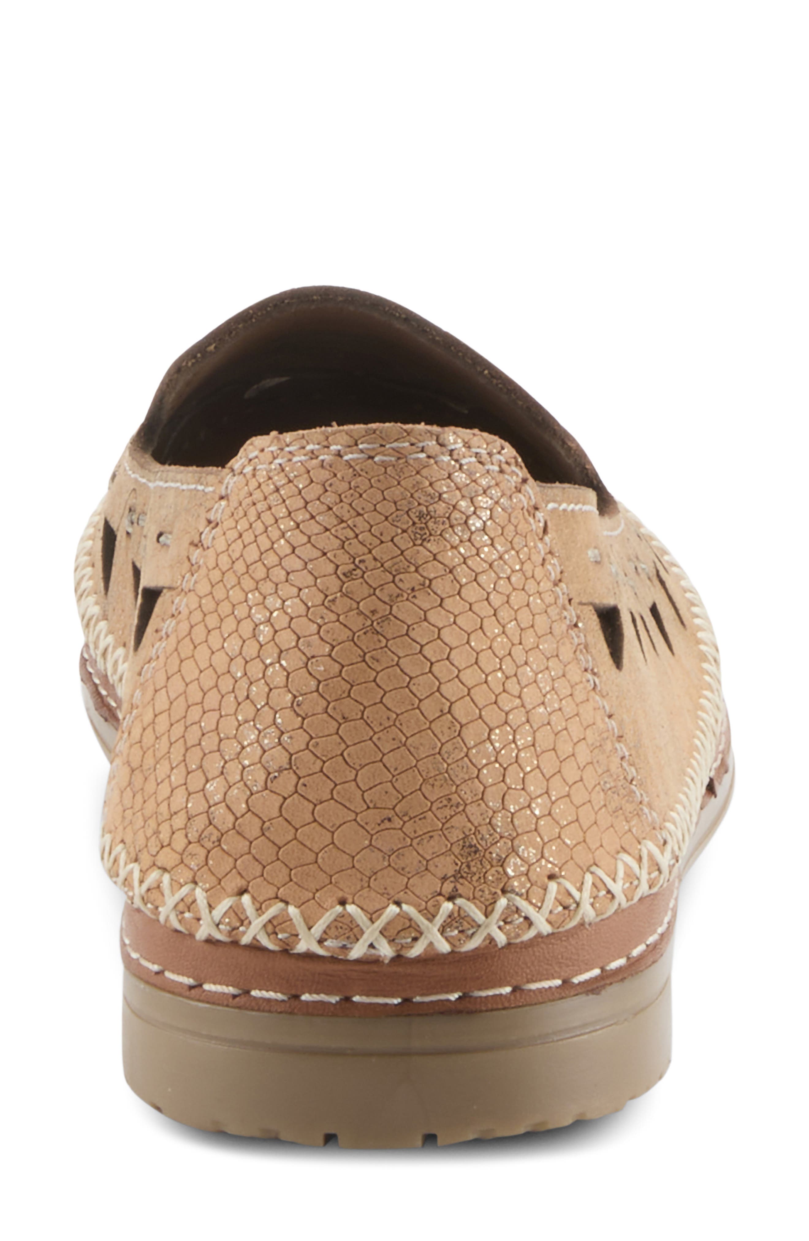 Spring Step Anoura Flat Loafer, Alternate, color, Peach Croco