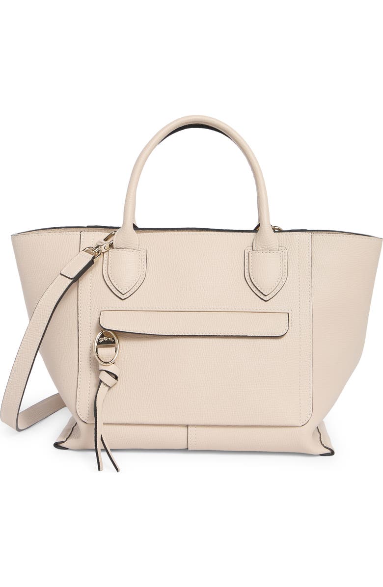 Longchamp Mailbox Medium Leather Top Handle Bag, Main, color, Chalk