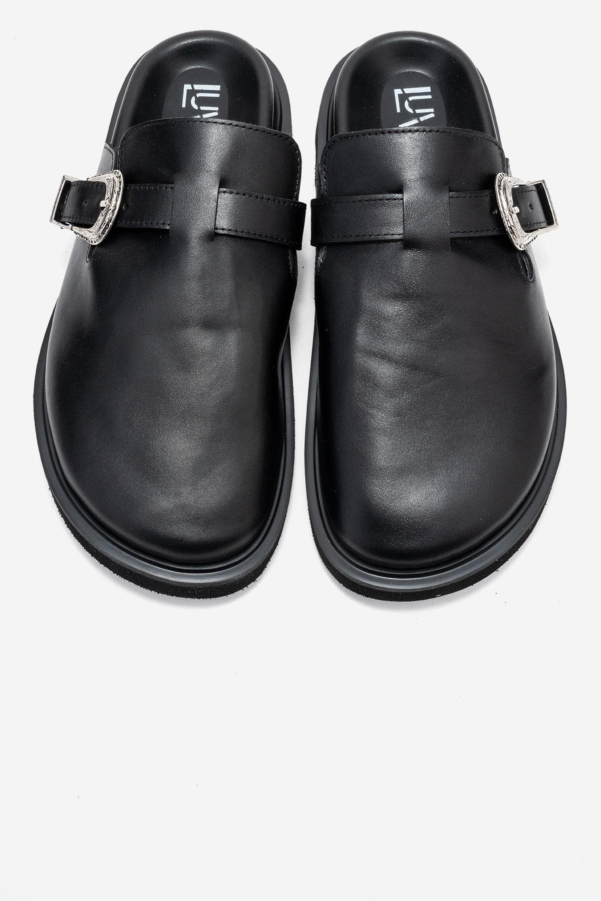 Forever & Always Shoes Vesta Leather Mule, Alternate, color, Black Leather