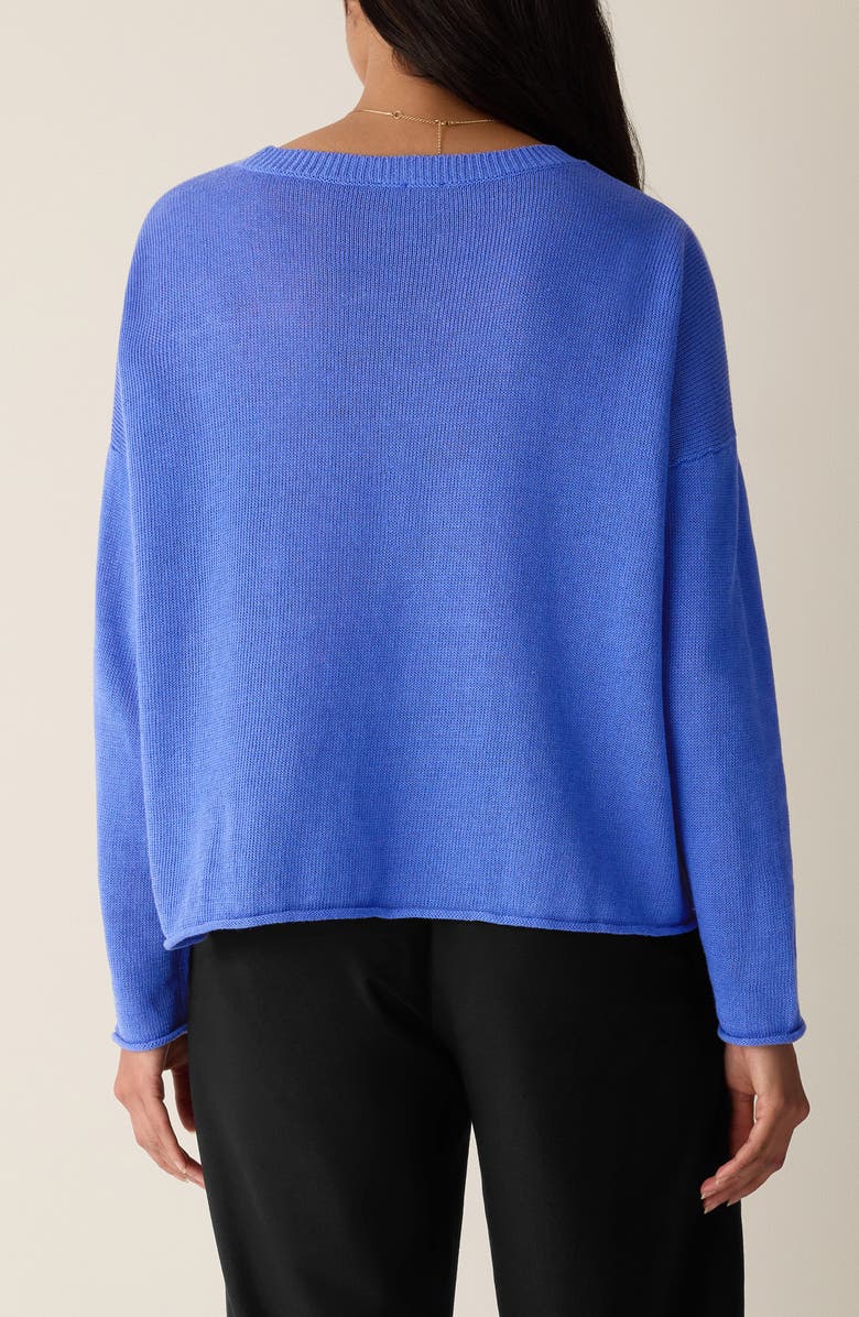Eileen Fisher Organic Linen & Organic Cotton Sweater, Alternate, color, Blue Star