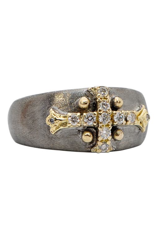 Armenta Old World Diamond Cross Ring